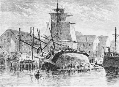 Whaling ships in New Bedford, Massachusetts, 1882 by Frederick Swartwout Cozzens